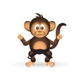 Cute chimpanzee karate training black belt little monkey eps10