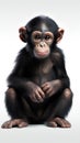 Cute chimpanzee sitting isolated on white background Royalty Free Stock Photo