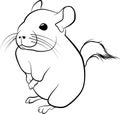 Cute chinchilla line art. black line illustration Royalty Free Stock Photo