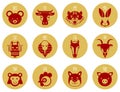 Cute Chinese horoscope zodiac set. Collection of animals sign , symbols of year. China New Year mascots Royalty Free Stock Photo