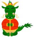 Cute chinese zodiac green dragon happy new year 2024 Royalty Free Stock Photo