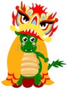 Cute chinese zodiac green dragon wearing dragon costume Royalty Free Stock Photo