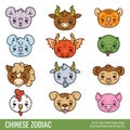 Cute chinese zodiac. Vector illustration. Royalty Free Stock Photo