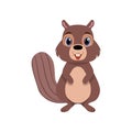 Cute chipmunk animal cartoon character front view vector Illustration