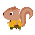 Cute chipmunk. Cartoon forest squirrel character for kids and children