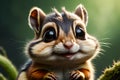 Cute chipmunk in the habitat.