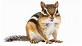 Cute Chipmunk Portrait Isolated on White Background with Detailed Fur Royalty Free Stock Photo