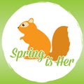 Cute chipmunk in a spring time