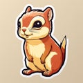 Cute Chipmunk Sticker Cartoon Illustration By Mika