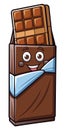 Cartoon Chocolate Bar Character with Happy Expression on Transparent Background Royalty Free Stock Photo