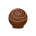 Cute chocolate bonbon truffle vector illustration