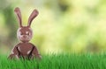 Cute chocolate easter bunny. 3 d render