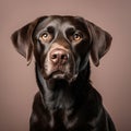 Cute Chocolate Labrador Dog Studio Portraiture Royalty Free Stock Photo