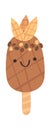 Cute chocolate pineapple fruit ice-cream Royalty Free Stock Photo