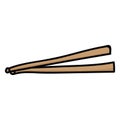 Cute chopstick utensil vector. Hand drawn asian cutlery clipart