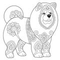 Chow chow dog coloring page