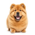 Cute chow chow puppy dog on white background