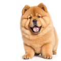 Cute chow chow puppy dog on white background