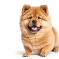 Cute chow chow puppy dog on white background