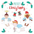 Cute Christmas angels Royalty Free Stock Photo