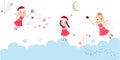 Cute christmas angels. Merry christmas greeting card Royalty Free Stock Photo