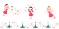 Cute christmas angels. Merry christmas greeting card Royalty Free Stock Photo