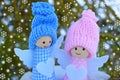 Cute Christmas angels. Royalty Free Stock Photo