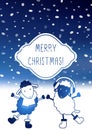 Cute Christmas card with sheep Royalty Free Stock Photo