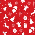 Cute Christmas cartoon seamless pattern