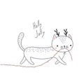 Cute Christmas cats greeting card Royalty Free Stock Photo