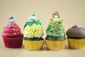 Cute Christmas cupcake. Delicious gift for xmas or new year