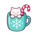 Cute Christmas drink cat