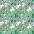 Cute Christmas elements seamless pattern.