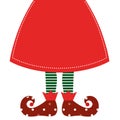 Cute christmas elf legs with skirt Royalty Free Stock Photo