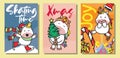 Cute Christmas flashcards set