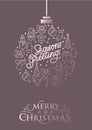 Cute Christmas greeting card with geometric elements and beautiful background. Vector illustration Royalty Free Stock Photo