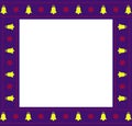 Cute Christmas or new year square border frame with copy space on white background Royalty Free Stock Photo