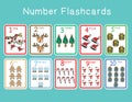 Cute Christmas number flashcards set