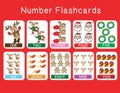 Cute Christmas number flashcards set