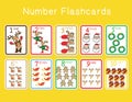 Cute Christmas number flashcards set