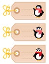 Cute christmas Penguin tags Royalty Free Stock Photo