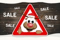 Cute christmas reindeer thumbs up red sign Royalty Free Stock Photo