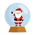 cute christmas santa claus in sphere snow Royalty Free Stock Photo