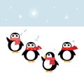 Cute christmas singing Penguins