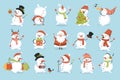 Cute Christmas snowmen set.