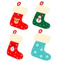 Cute Christmas Socks set illustration, vector Royalty Free Stock Photo