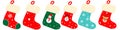 Cute Christmas Socks set illustration, vector Royalty Free Stock Photo