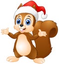 Cute christmas squirrel cartoon Royalty Free Stock Photo