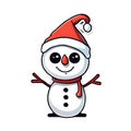 Cute Christmas sticker sweet snowman. transparent background version available