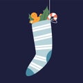 Cute christmas stocking full of small gifts